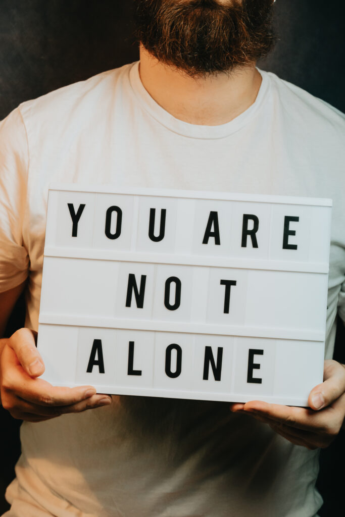 giving hands to the camera, help and self help concept, mental health